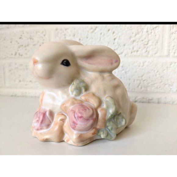 Vintage Bunny Figurine with Roses | BRN China - Picture 2 of 4